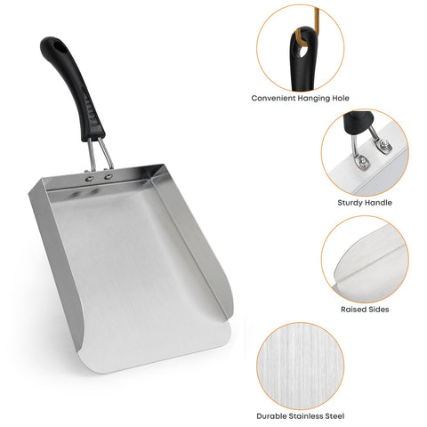 Stanbroil stainless steel spatula ideal for stir-fry and sautéed dishes.
