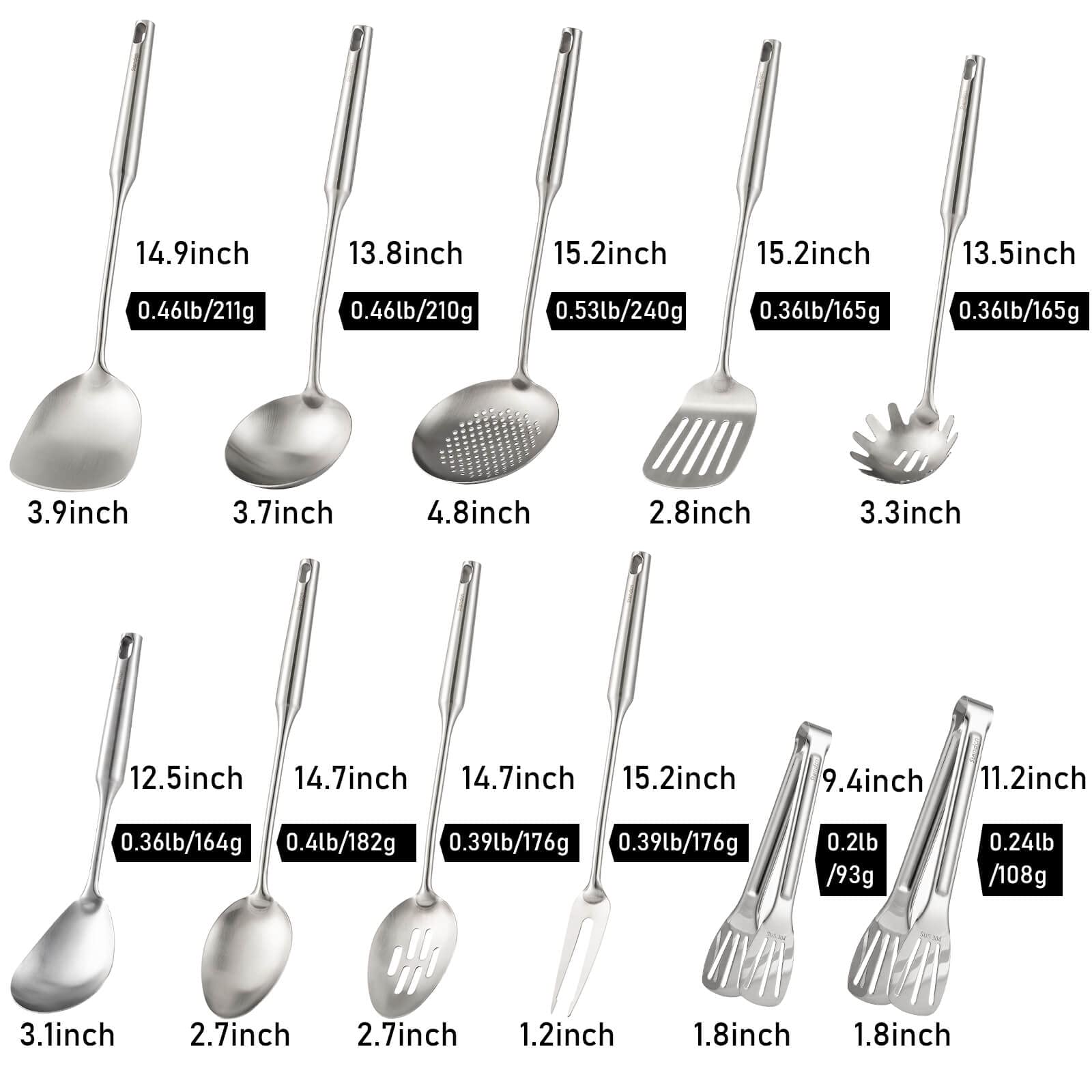 Standcn two-tongs for flipping and serving.