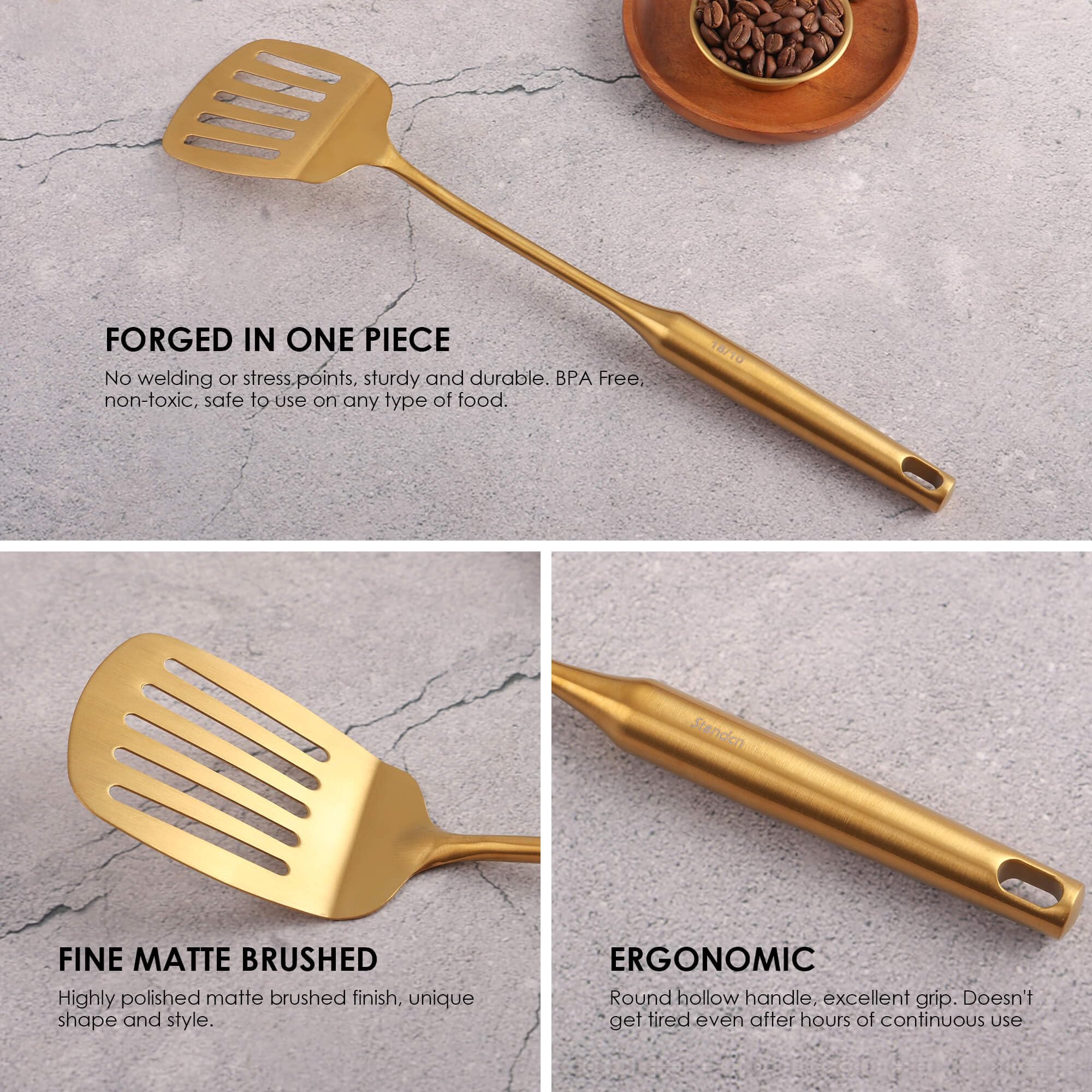 Standcn Gold spatula for precise flipping and serving