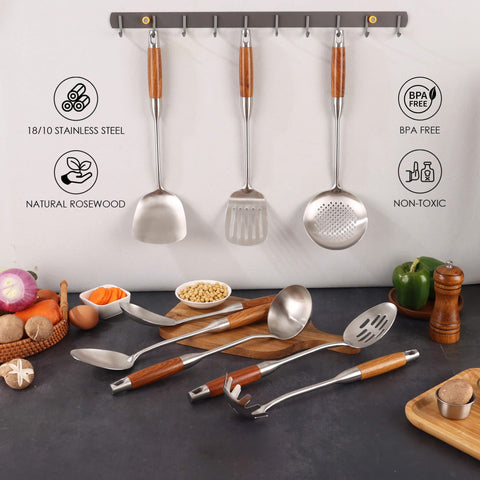 Standcn rosewood-large-spoon versatile for stews, soups, and mixing tasks