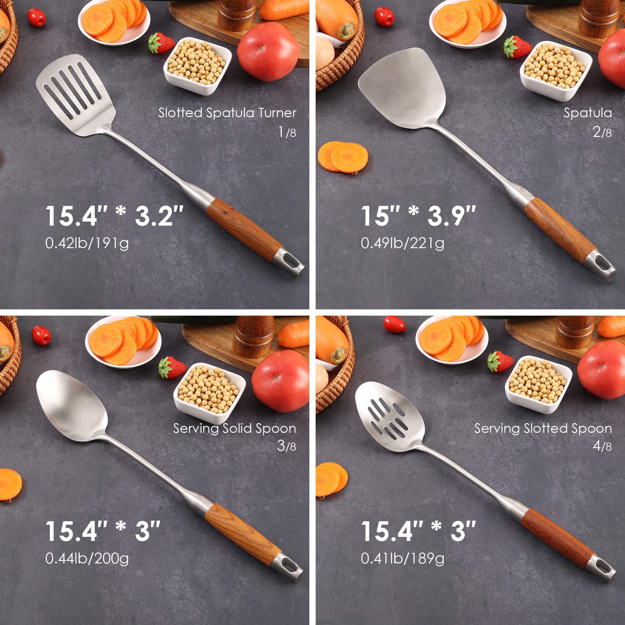 Standcn rosewood spatula for stirring and serving with elegant wood handle and sturdy construction