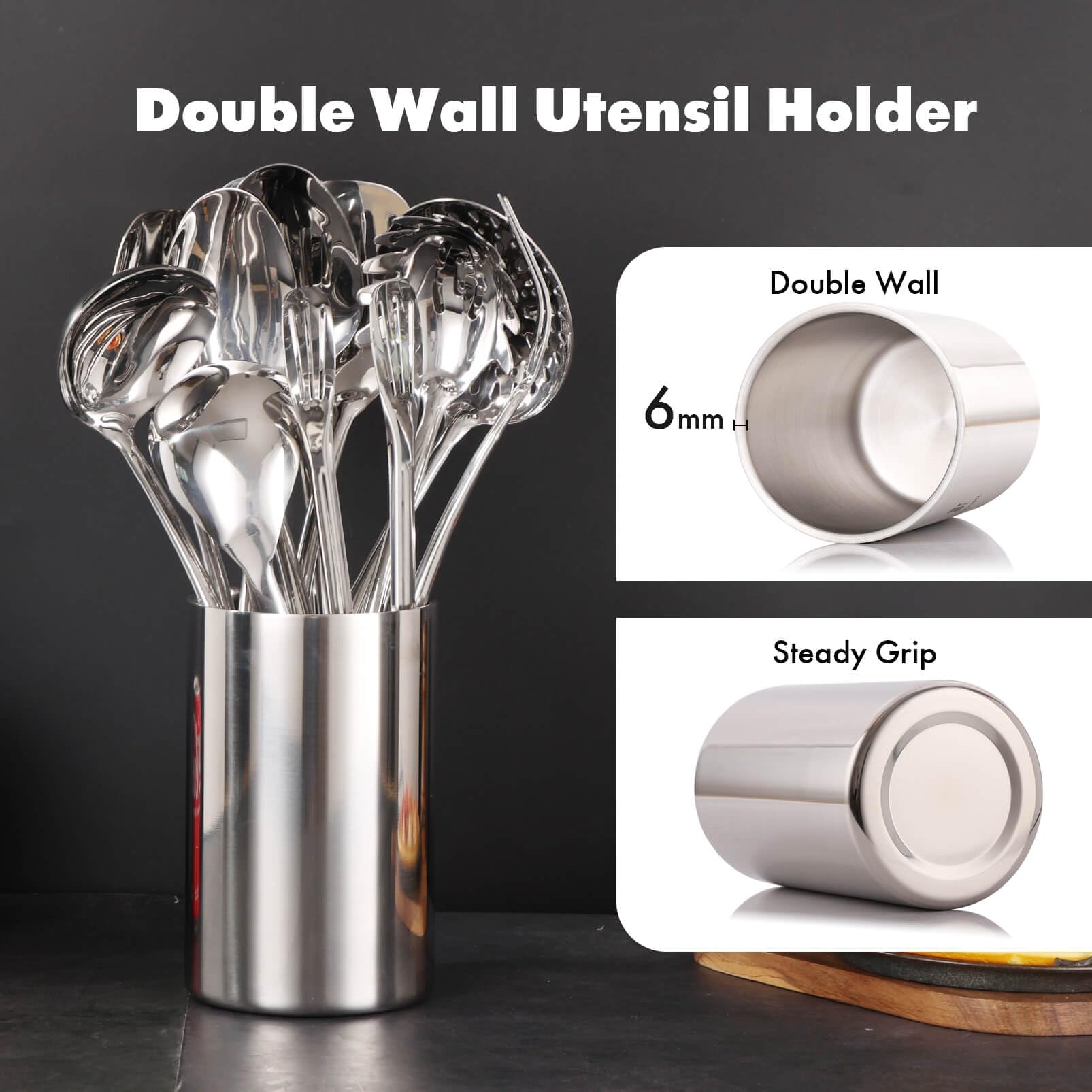 Standcn slotted serving spoon ideal for draining and serving.