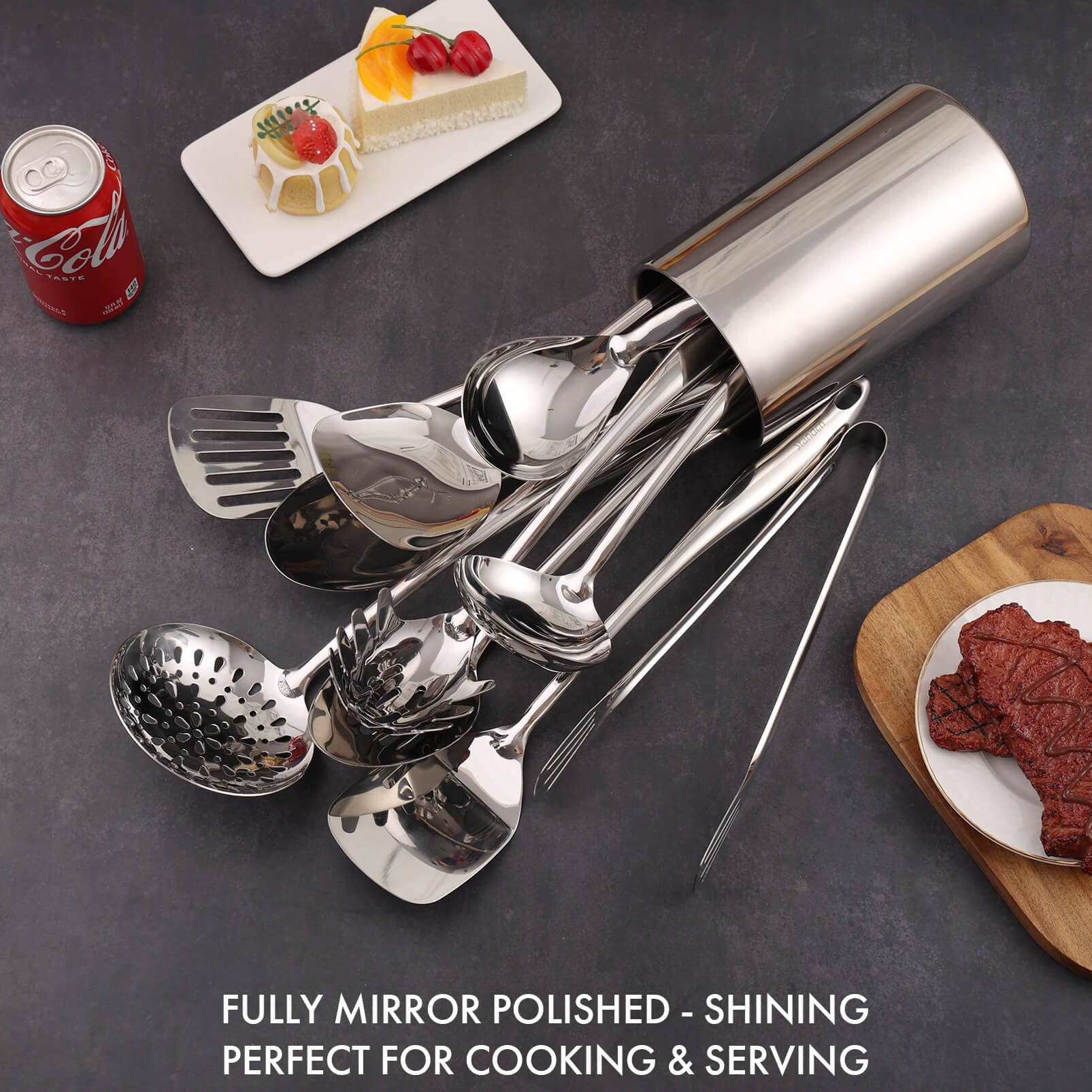 Standcn solid spatula turner built for sturdy flipping and sautéing.