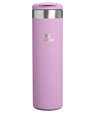Stanley AeroLight 20oz lilac bottle keeps drinks cold during commutes.