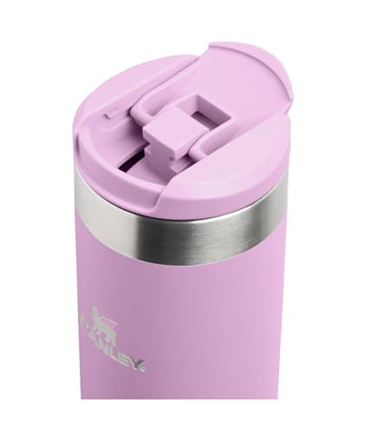 Locking drink-through lid on Stanley AeroLight for leakproof travel.