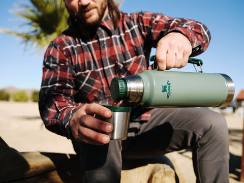 Stanley BPA-free 18-8 stainless steel bottle for everyday safe use.