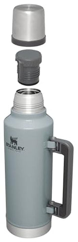 Stanley Classic 2qt wide-mouth bottle with leakproof lid for spill-free transport.