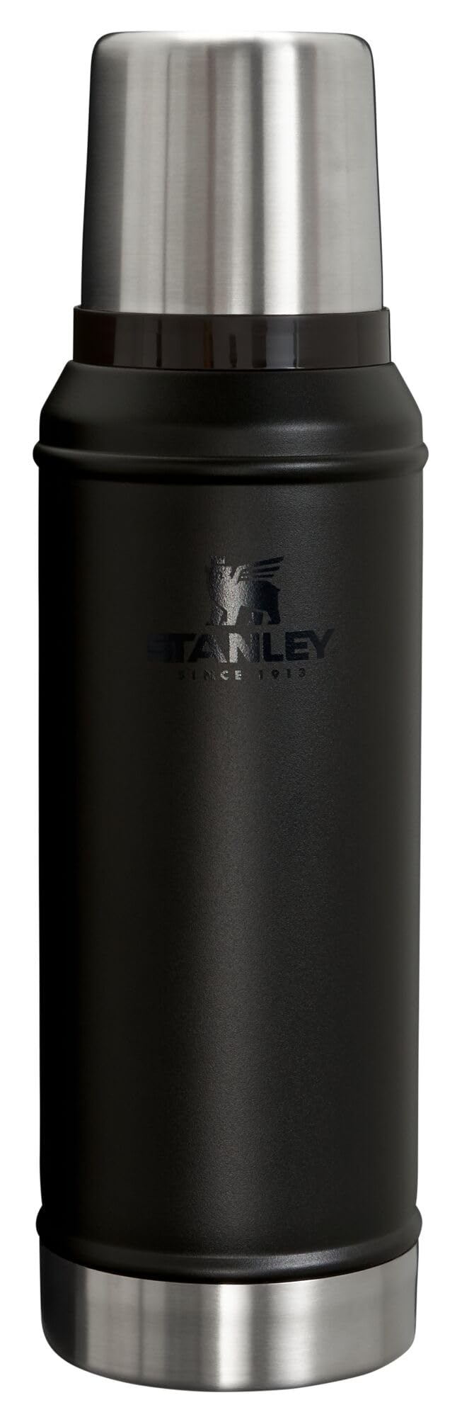The Stanley Classic Vacuum Bottle 1qt with wide mouth for easy filling and pouring.