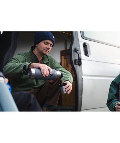 Insulated lid doubles as a cup for on-the-go sipping with Stanley Classic.