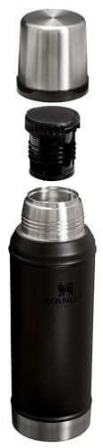 Stanley Classic Vacuum Bottle featuring a leakproof cup lid for spill-free transport.