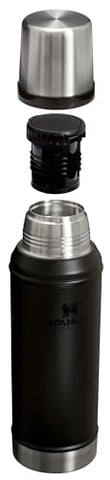 Stanley Classic Vacuum Bottle featuring a leakproof cup lid for spill-free transport.