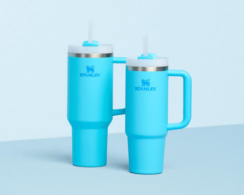 Stanley Quencher dishwasher-safe tumbler and lid for quick cleaning.