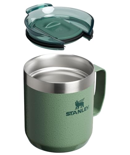 STANLEY Everyday Camp Mug 12oz in Hammertone Green for durable outdoor use.