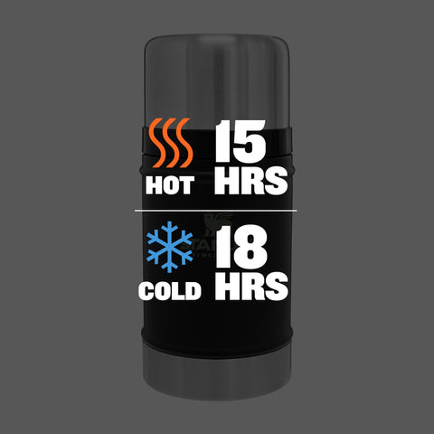 Vacuum insulation keeps meals hot or cold for up to seven hours.