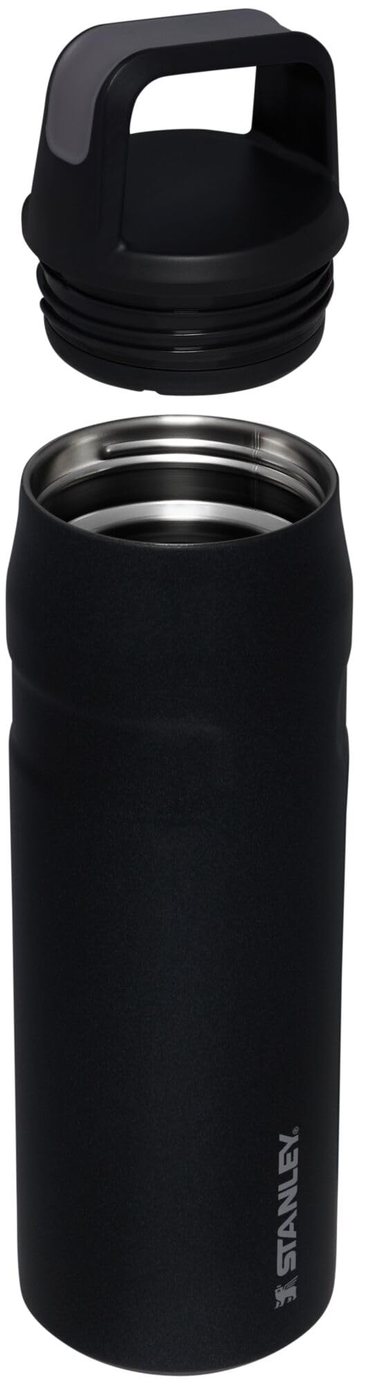 Stanley IceFlow bottle with soft-touch grip for comfortable transport.