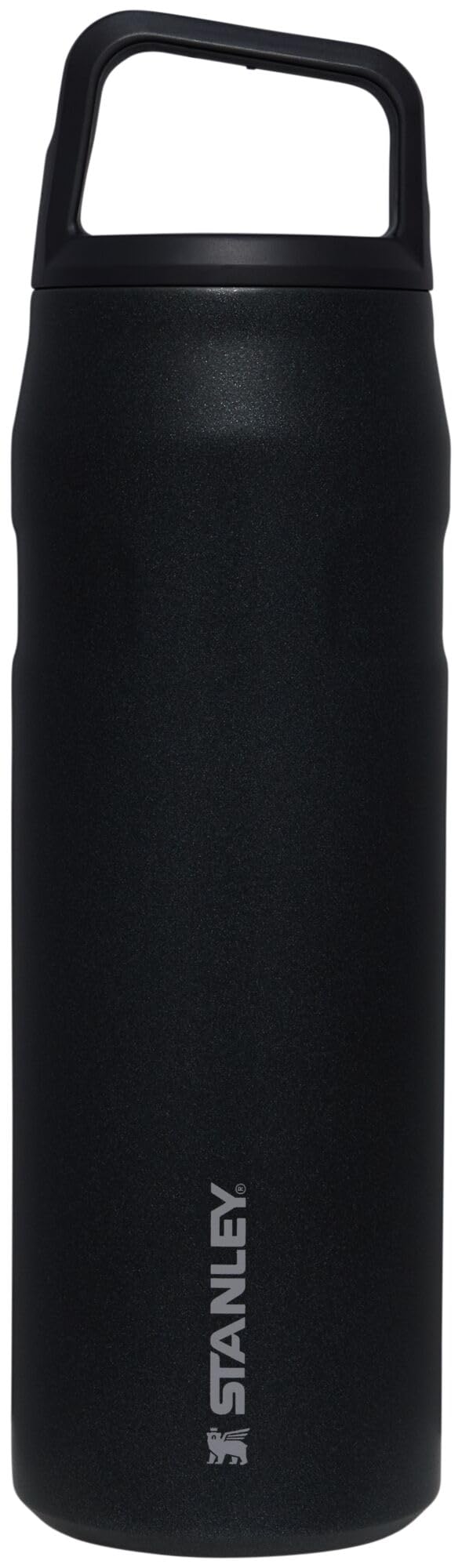 Stanley IceFlow cap and carry bottle with angled handle for easy sipping on the go.