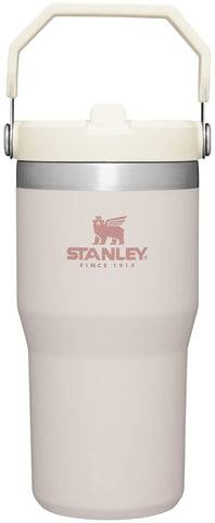 STANLEY IceFlow Rose Quartz tumbler, side view for on-the-go hydration.