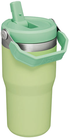 Stanley leak-resistant lid closed to minimize spills during travel.