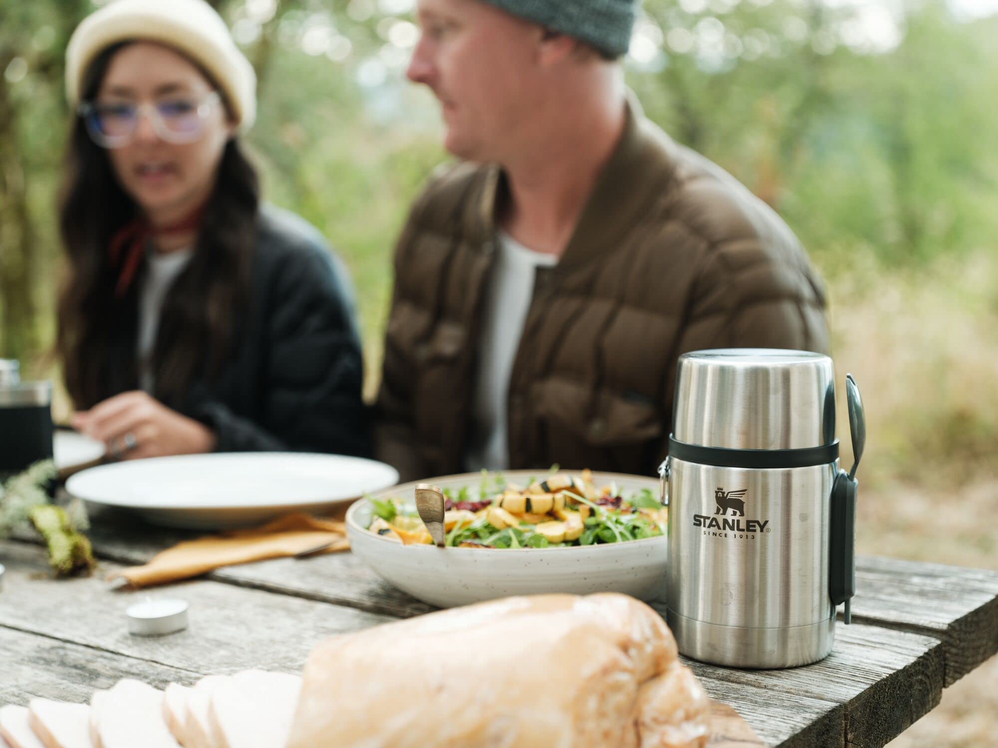 Lightweight stainless steel STANLEY jar is easy to carry in bags.