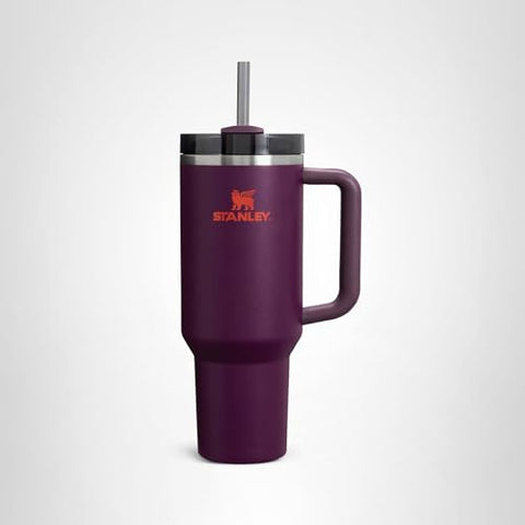 Plum finish adds a stylish touch to daily hydration.