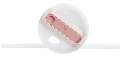 Stanley Quencher H2.0 20 oz rose quartz straw closeup for easy sipping and spill control