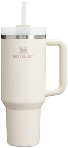 STANLEY Quencher H2.0 40oz cream side view, easy-grip design for on-the-go hydration