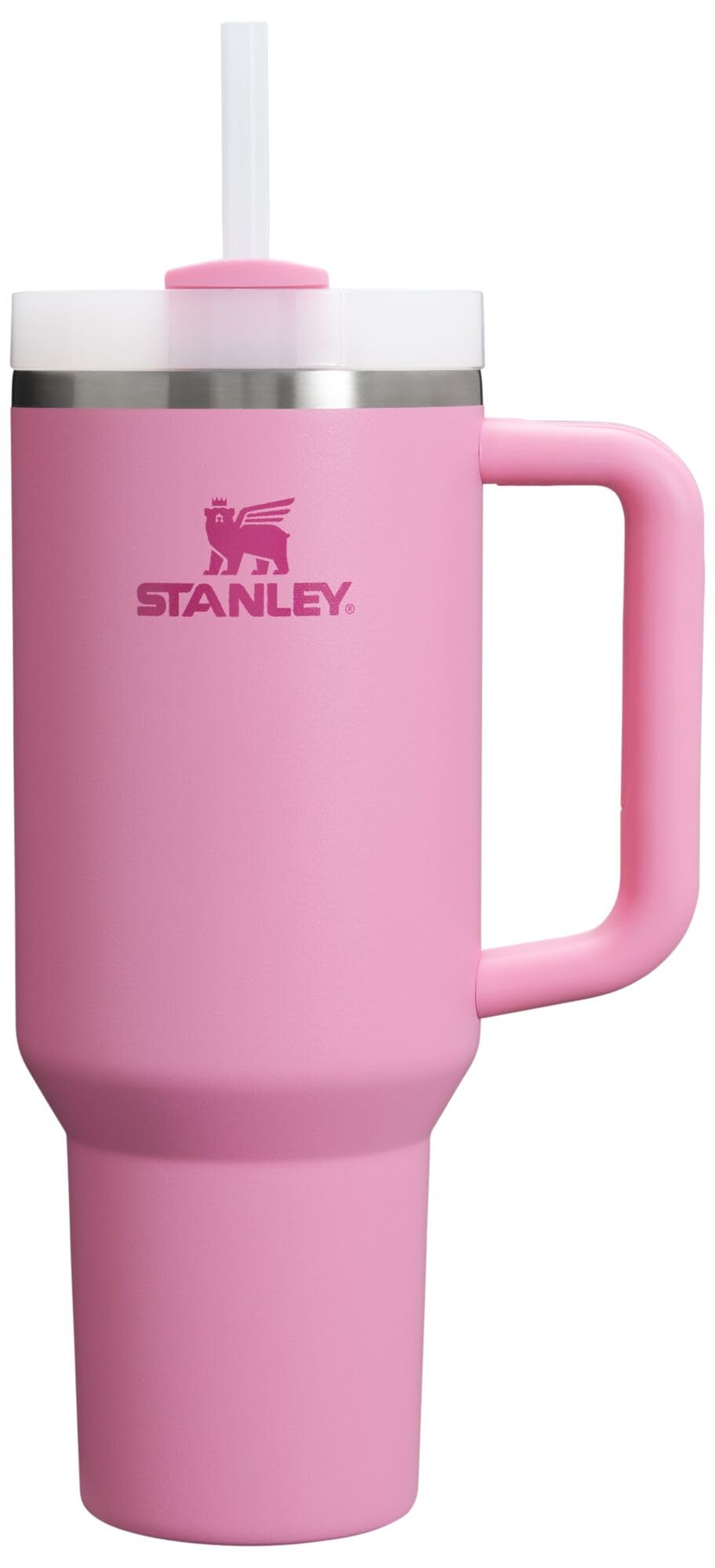 Stanley Quencher H2.0 40oz with handle keeps drinks cold on the go.