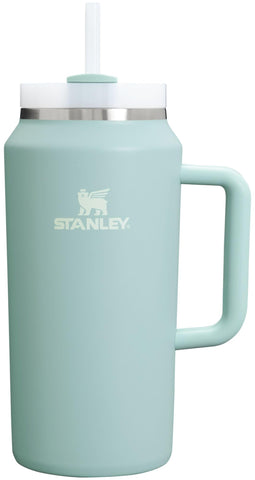 Stanley Quencher H2.0 64oz seafoam with handle for easy transport