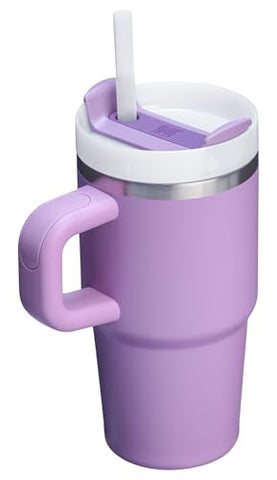 FlowState lid on STANLEY Quencher H2.0 with three positions controls spills and keeps straw in place.