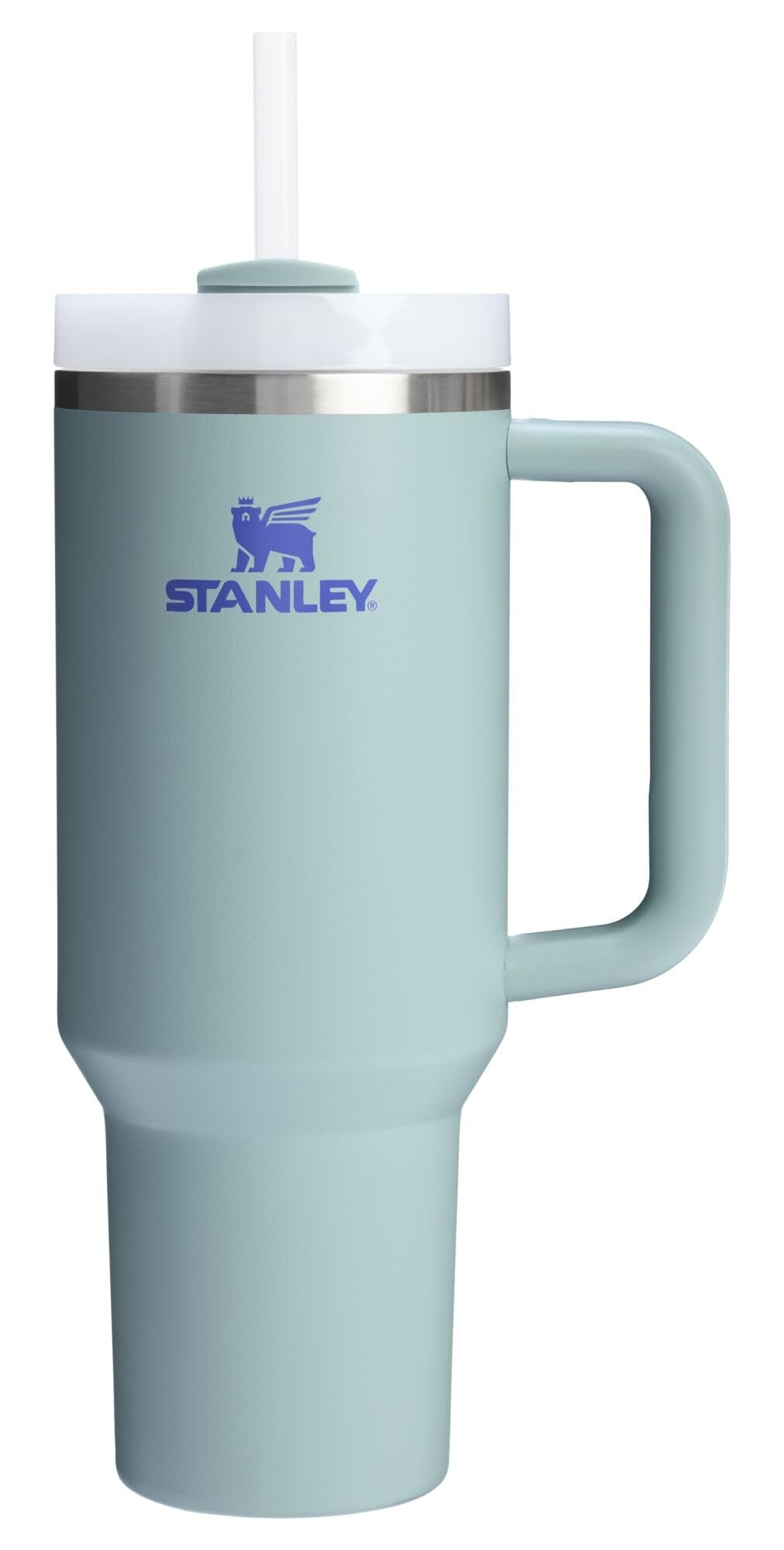 STANLEY Quencher H2.0 40 oz Blue Cactus front view keeps beverages cold for hours