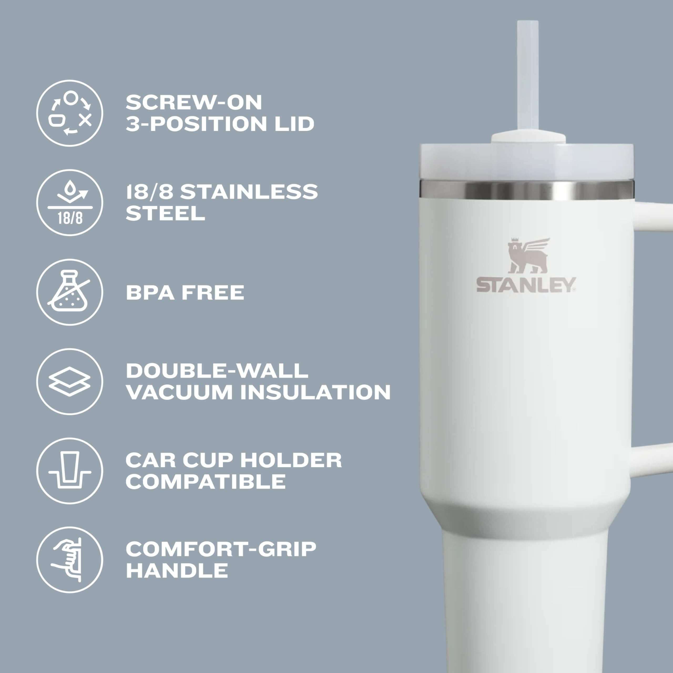 40 oz STANLEY Quencher H2.0 capacity reducing refills on outings.