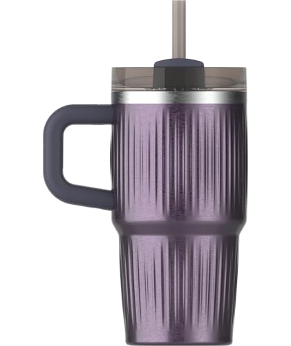 Stanley Quencher H2.0 20oz stainless bottle in Fluted Wisteria Shine keeps drinks cold stylishly.