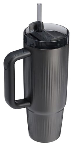 STANLEY insulated stainless steel body with fluted black finish preserves temperature