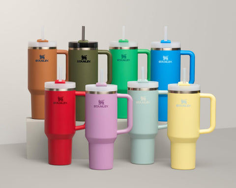 STANLEY Quencher H2.0 uses 90% recycled stainless steel for sustainable drinking.
