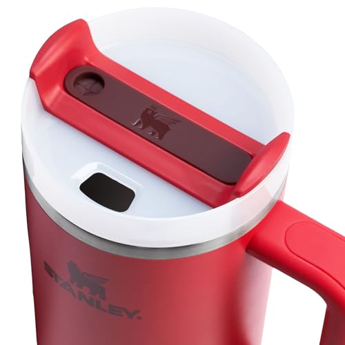 STANLEY Quencher H2.0 FlowState lid demonstrates three-position rotation for splash-free sipping.