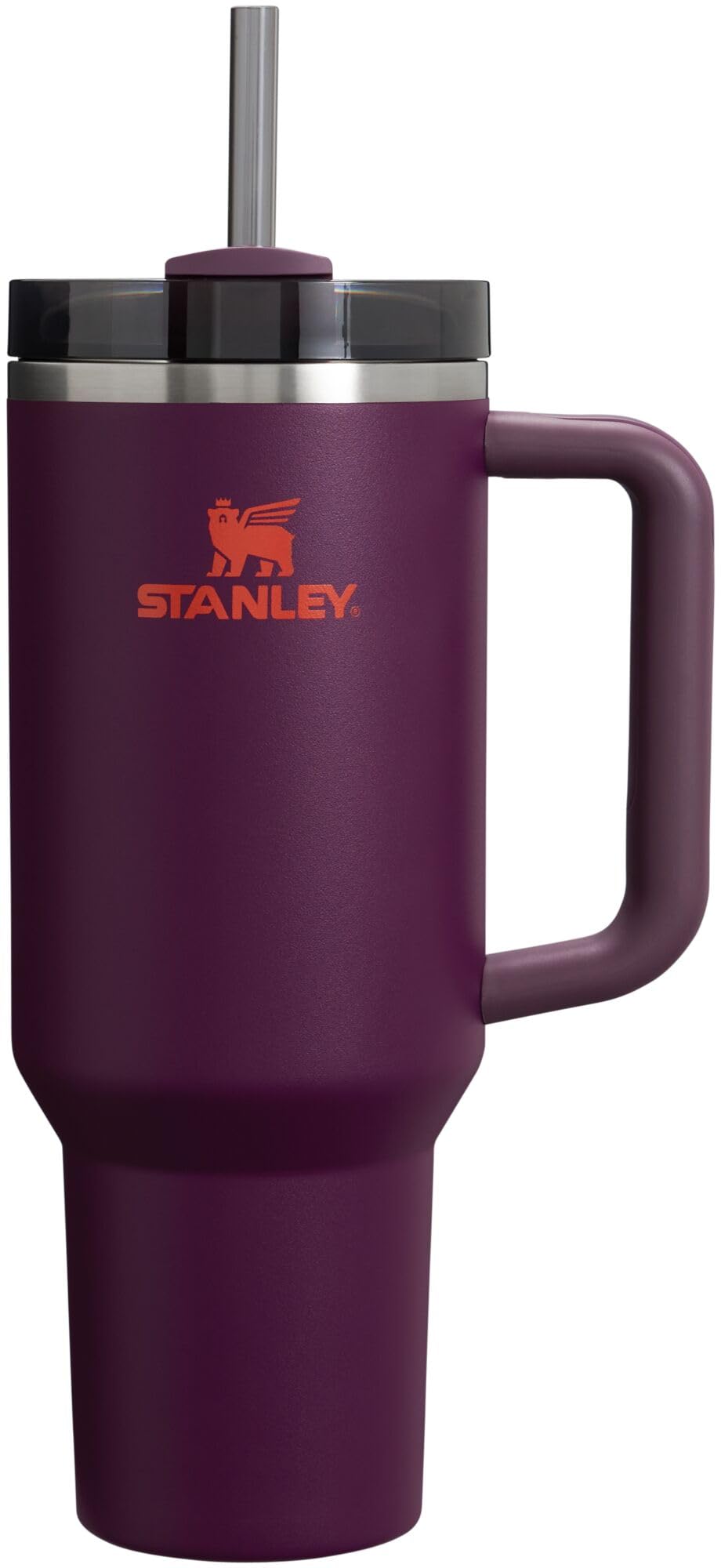 Stanley Quencher H2.0 40oz plum with handle for easy commuting.