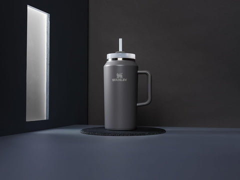 Large 64 oz capacity reduces refills during long trips and events.