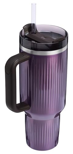 Stanley Quencher H2.0 fluted wisteria finish adds style while durable steel protects drinks.