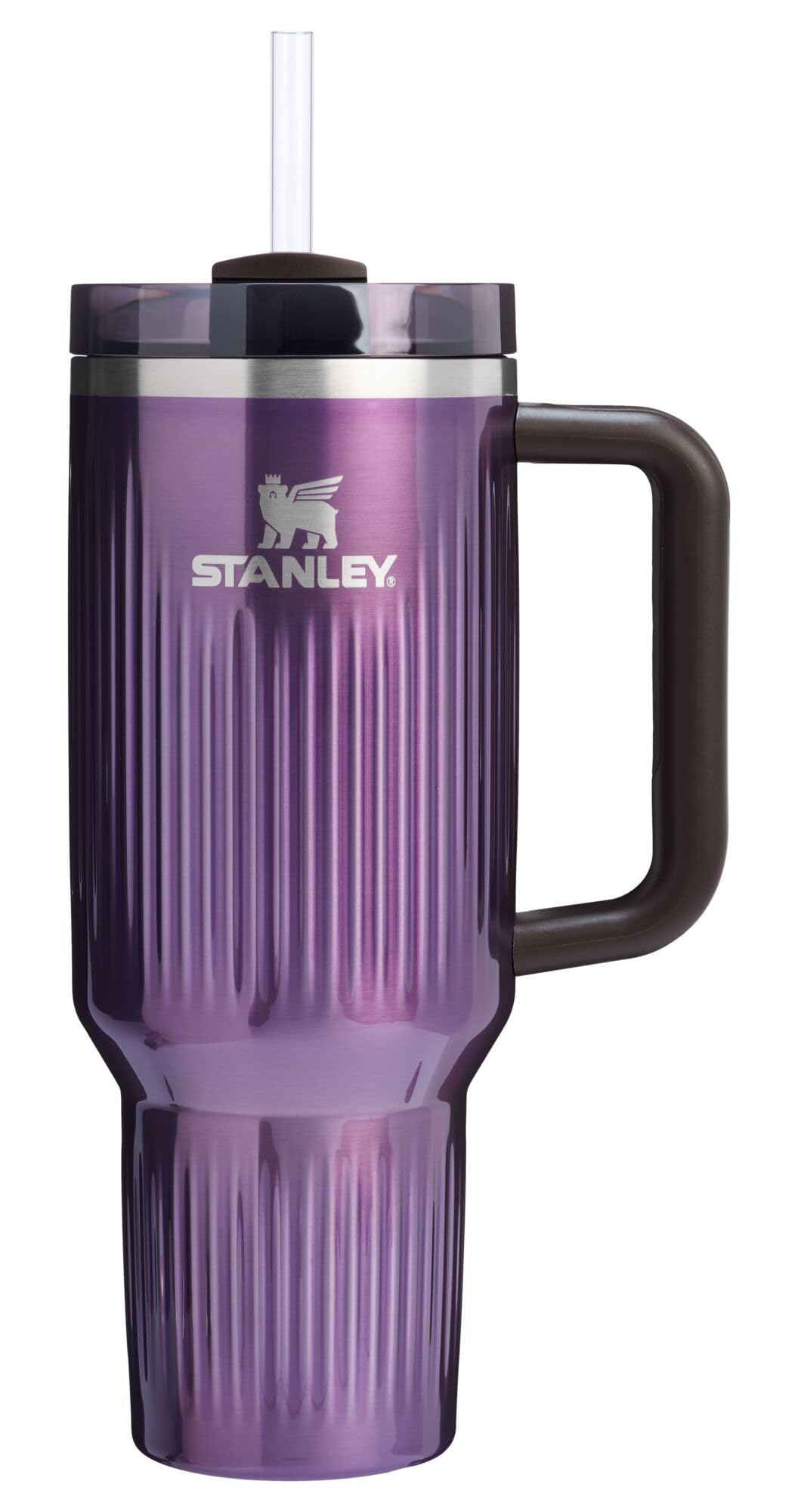 Stanley Quencher H2.0 tumbler with handle and straw keeps beverages cold on the go.