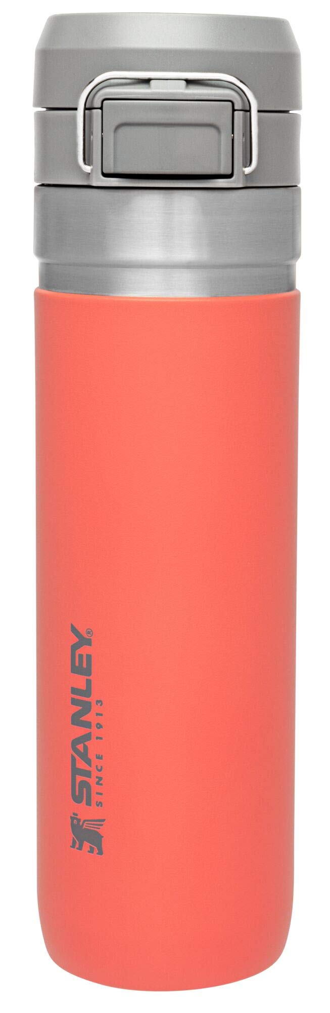 Stanley Quick Flip GO bottle with cup-holder fit for travel and commutes.