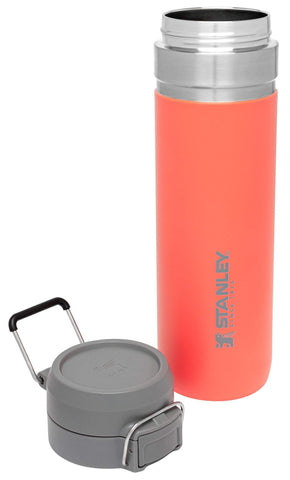 Stanley Quick Flip GO bottle with leakproof cap prevents spills on the move.