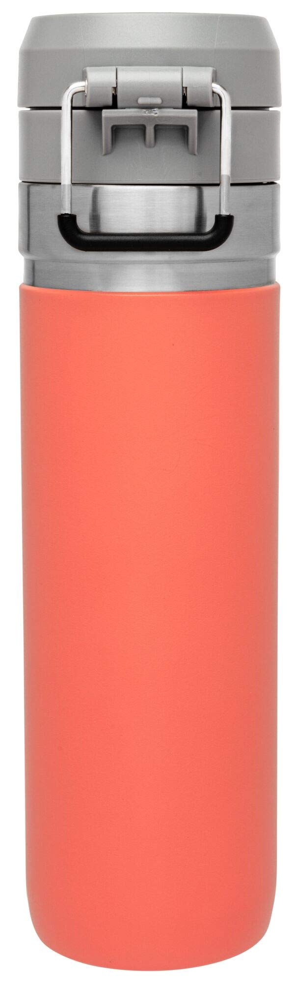 Stanley Quick Flip GO bottle with push button lid for one-handed use.
