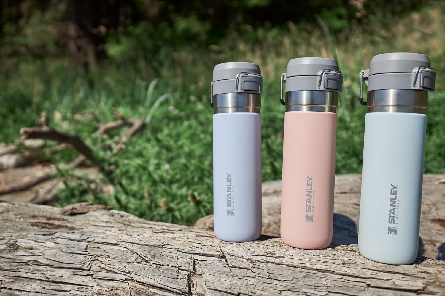Stanley Quick Flip GO bottle travel-friendly design for cars and bags.
