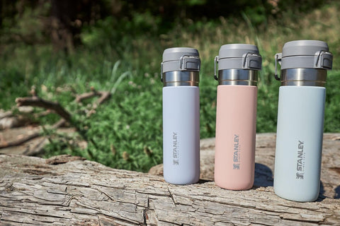 Stanley Quick Flip GO bottle travel-friendly design for cars and bags.