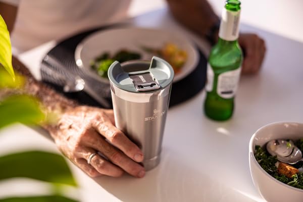 Stanley Stay-Chill pint tumbler is dishwasher-safe for effortless cleaning and reuse.
