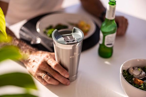 Stanley Stay-Chill pint tumbler is dishwasher-safe for effortless cleaning and reuse.