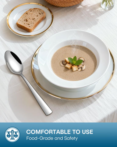 Stapava modern squared-handles provide timeless style on any table.