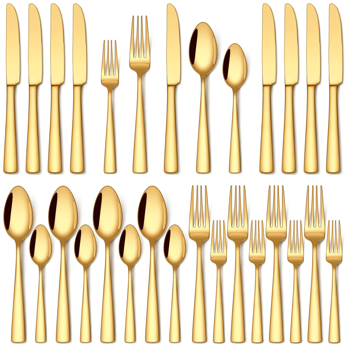 Stapava gold silverware set dining knives with mirror finish for elegant table settings