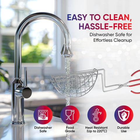 StarBlue taco shell tongs help achieve crispy shells with even frying.