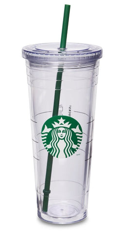 Starbucks Cold Cup Venti 24 oz with clear plastic shows your drink color and freshness.